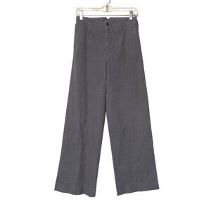 J. Peterman Women's Wide-Leg Gray Denim Pants Size 2 Cotton Spandex Blend